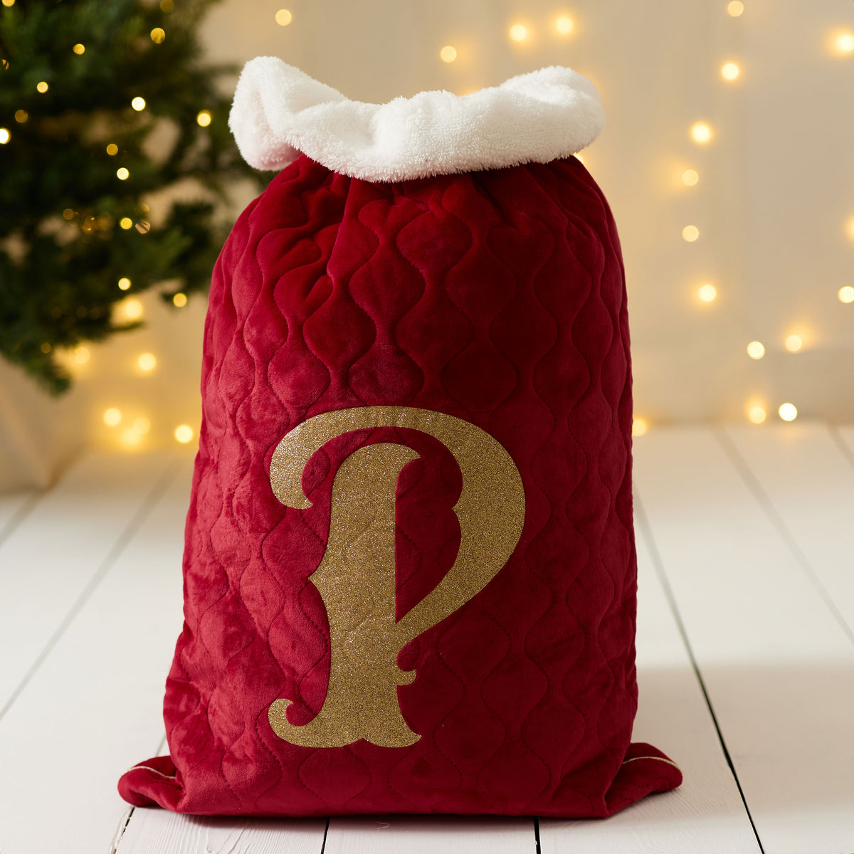 Personalised Red Velvet Initial Sack