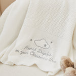 Personalized Christening Ivory Cotton Baby Shawl