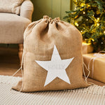 Personalised Hessian Bold Font Star Gift Sack