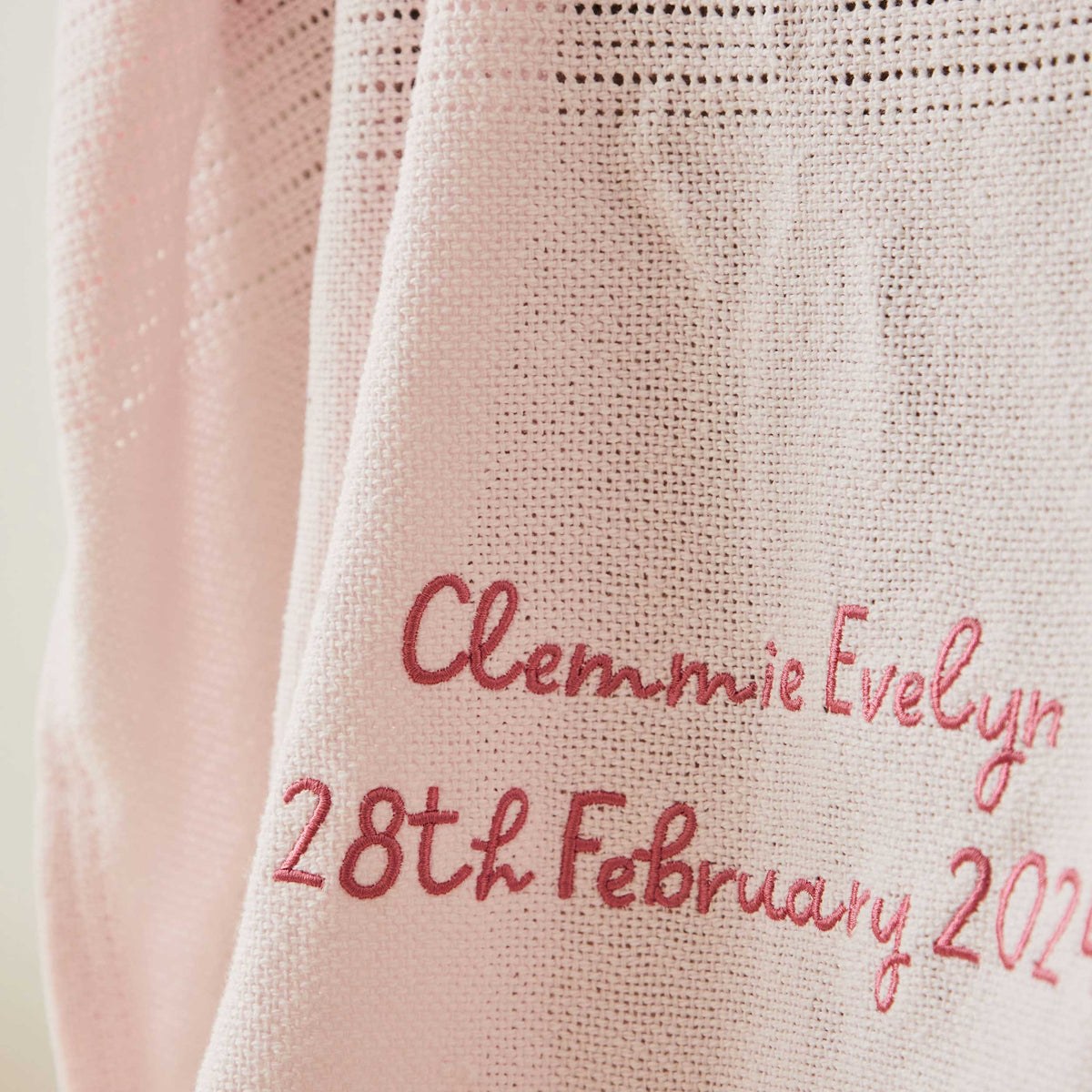 Personalized Light Pink Cellular Baby Blanket