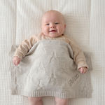 Personalized Oatmeal Star Jacquard Baby Blanket