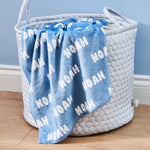 Personalized Blue All-Over Print Fleece Blanket