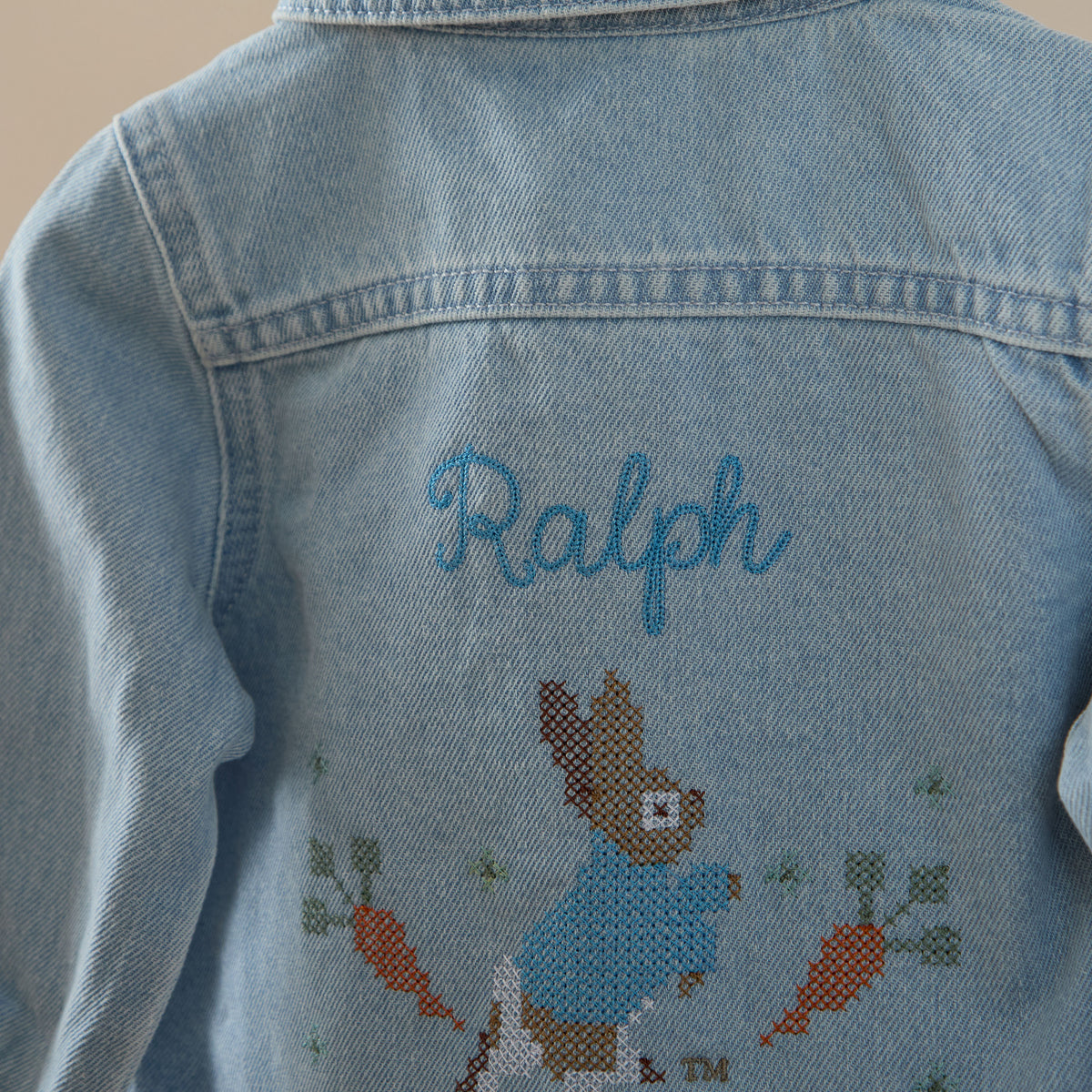 Personalised Peter Rabbit™ Stonewash Denim Jacket