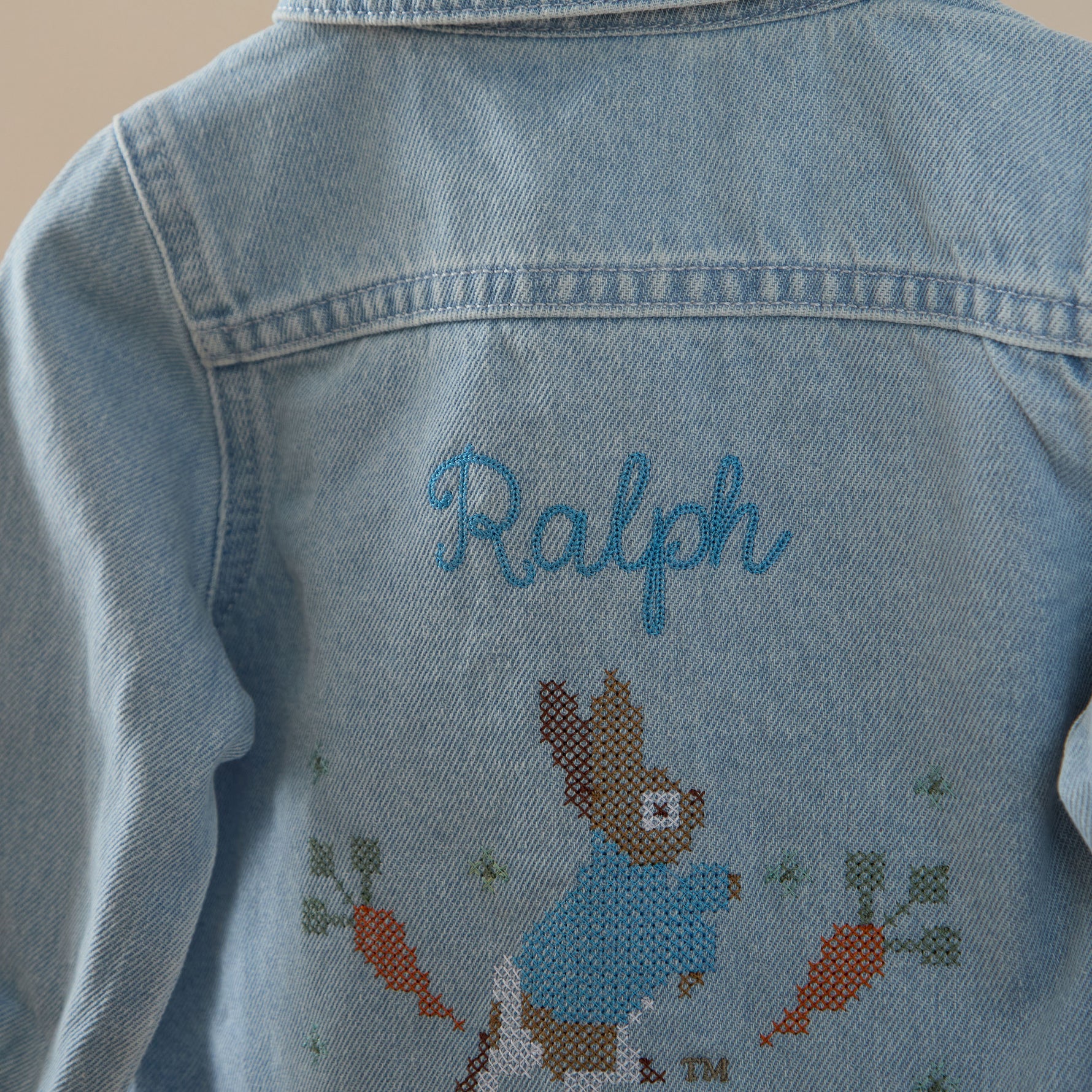 Personalised Peter Rabbit™ Stonewash Denim Jacket