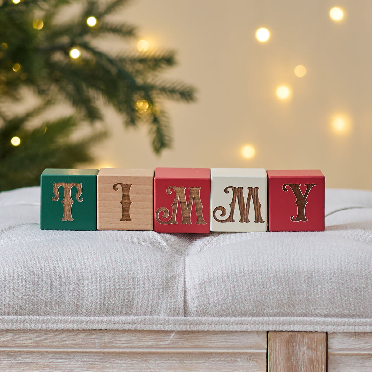 Personalised Christmas Baby Name Blocks