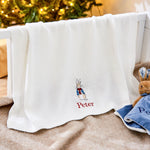 Personalized Christmas Peter Rabbit Ivory Shawl