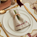 Personalised Natural Traditional Christmas Napkin