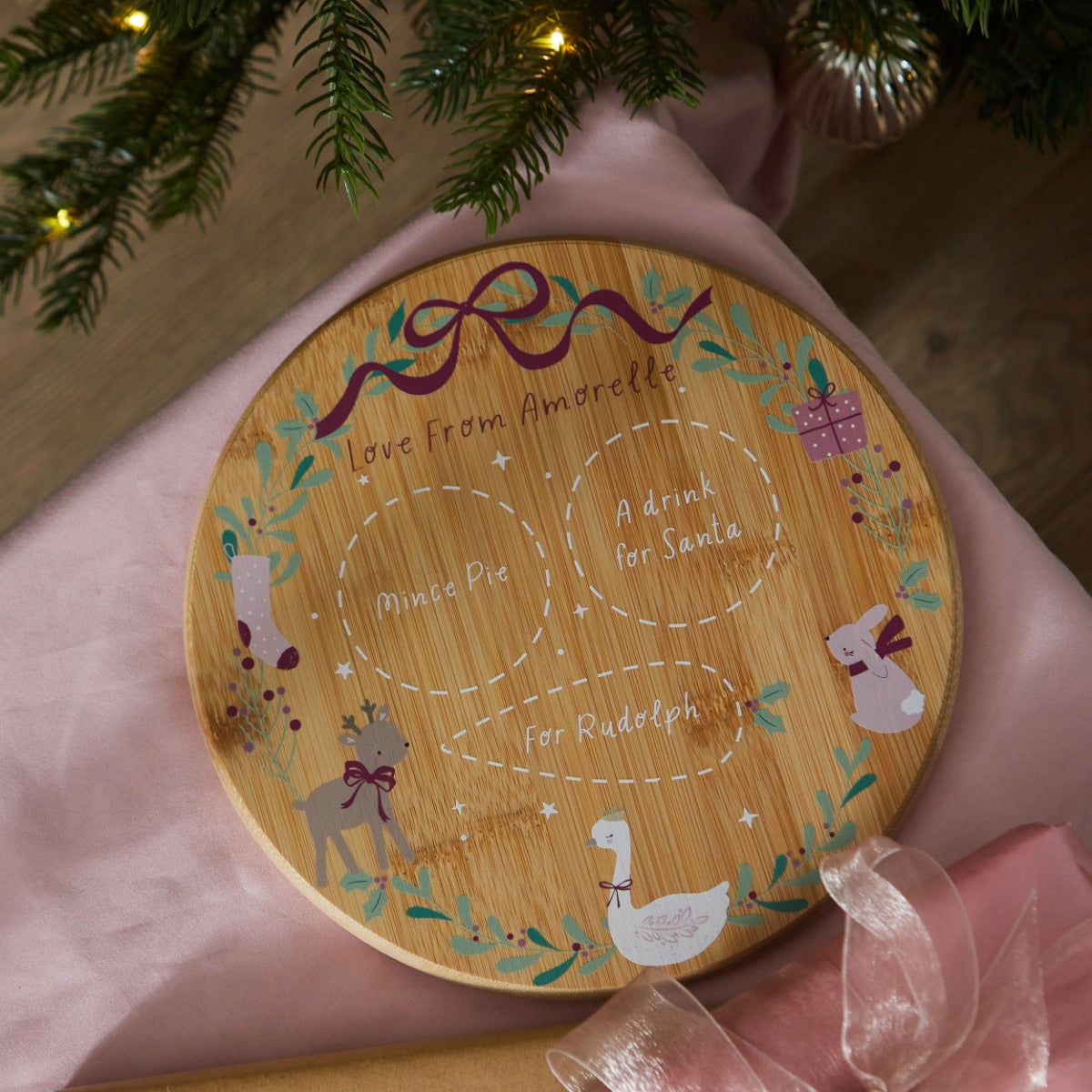 Personalised Pink Christmas Santa Platter