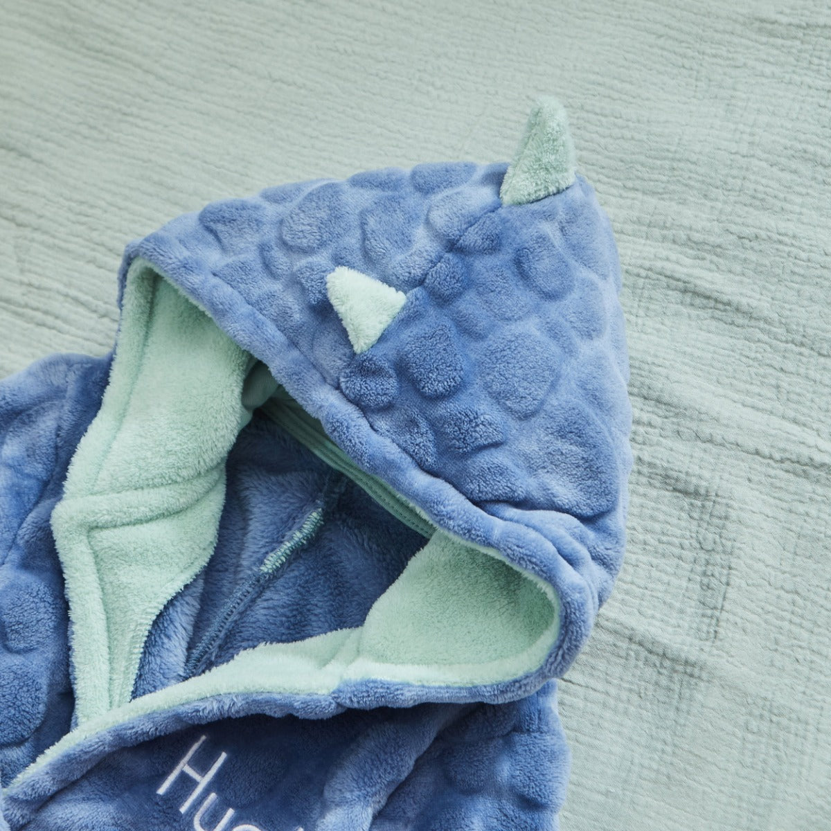 Personalized Blue Stegosaurus Dinosaur Fleece Dressing Gown