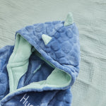 Personalized Blue Stegosaurus Dinosaur Fleece Dressing Gown