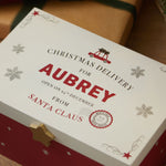 Personalised Wooden Christmas Delivery Red Christmas Eve Box FSC®