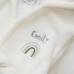 Personalized Rainbow Ivory Fleece Robe with Ears