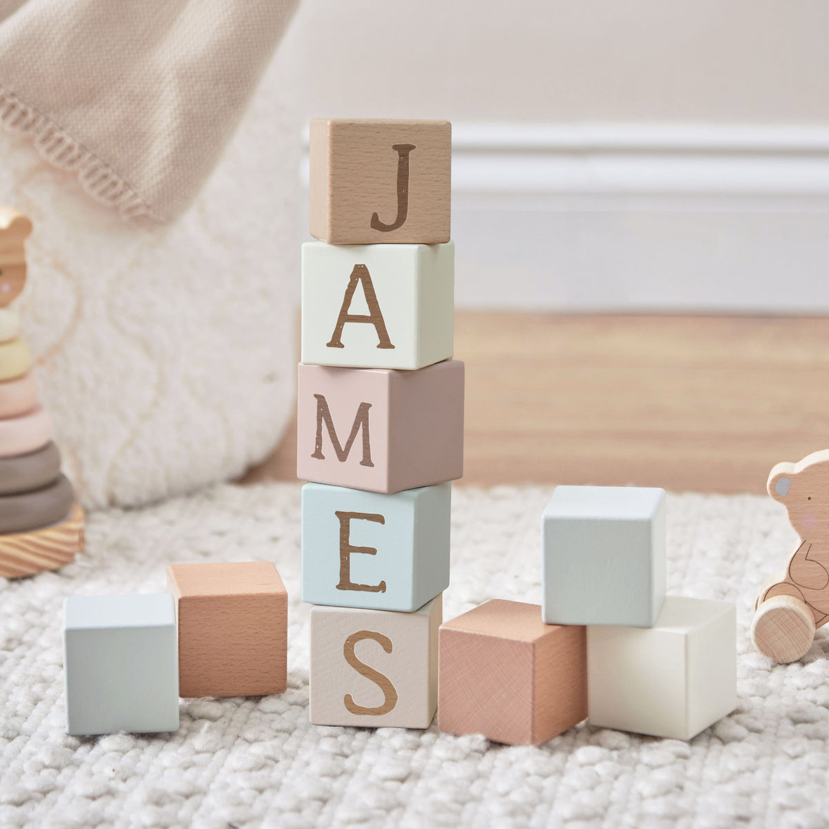 Personalised Baby Name Blocks - Neutrals