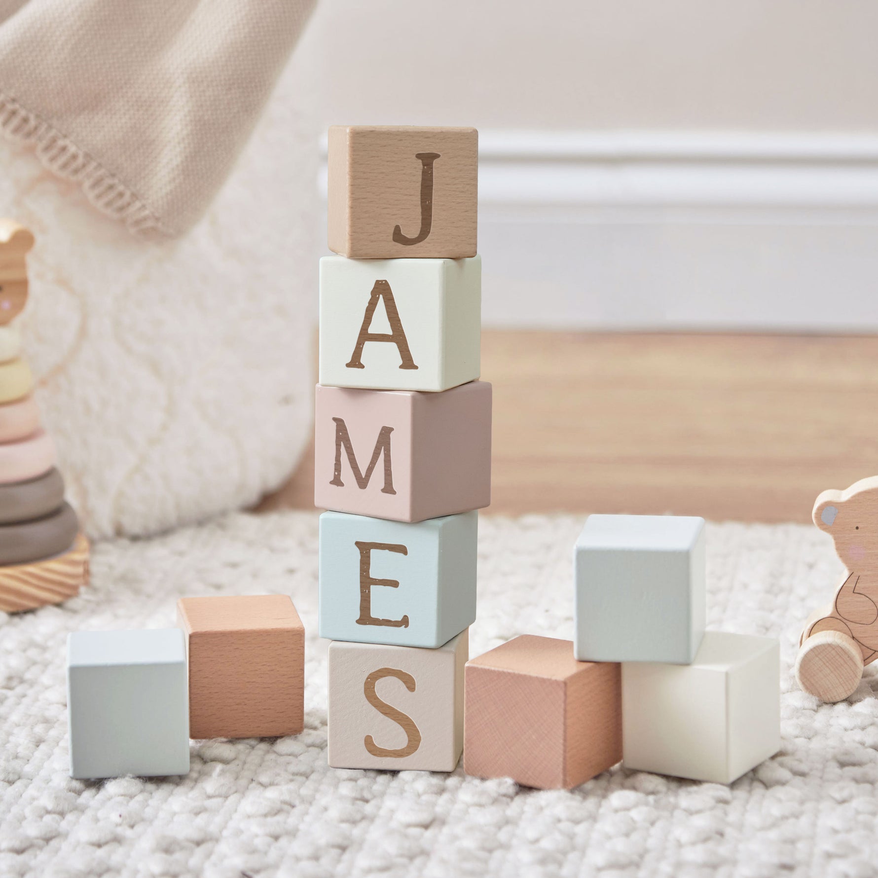 Personalised Baby Name Blocks - Neutrals