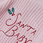 Personalised Santa Baby Pink Cardigan