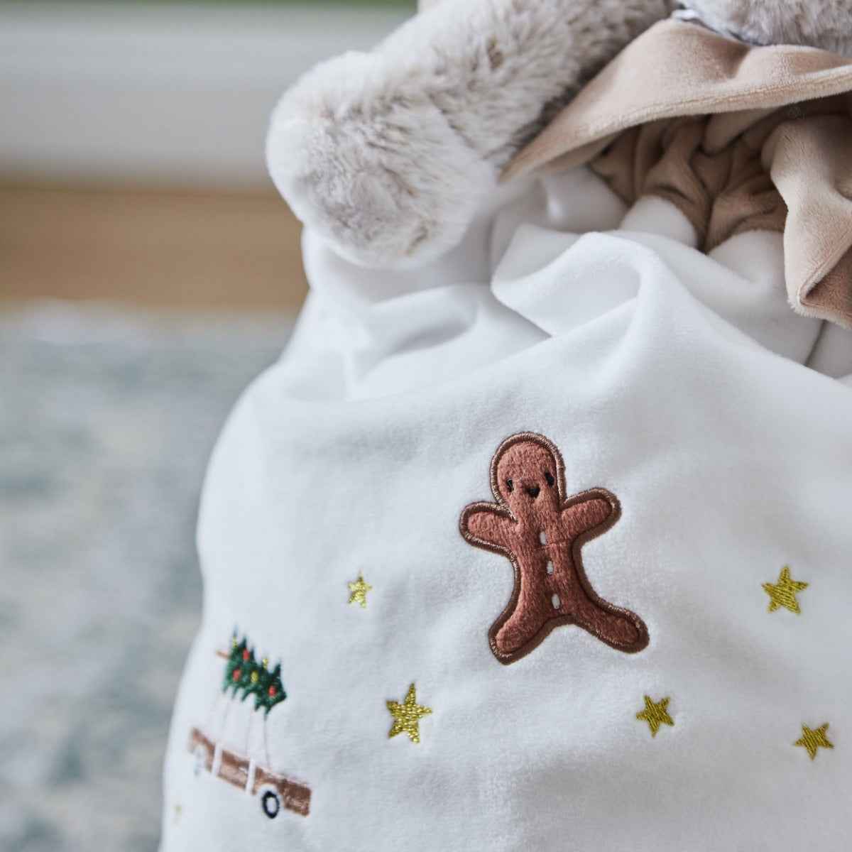 Personalised Plush Neutral Christmas Sack