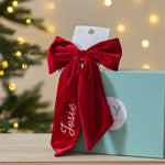 Personalised Christmas Red Hair Bow