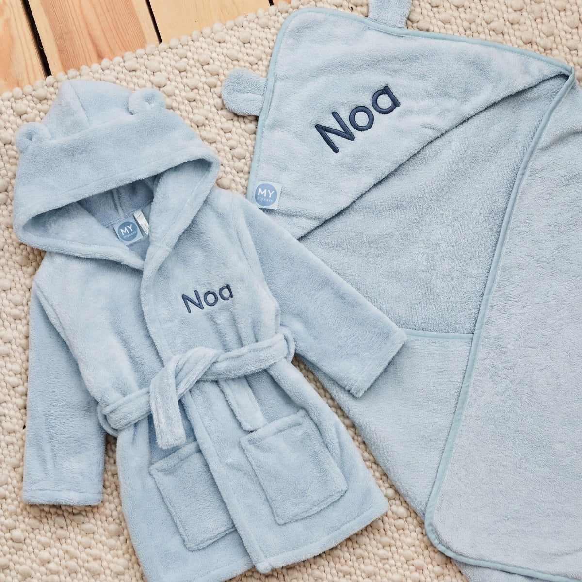 Personalized Blue Towel Gift Set