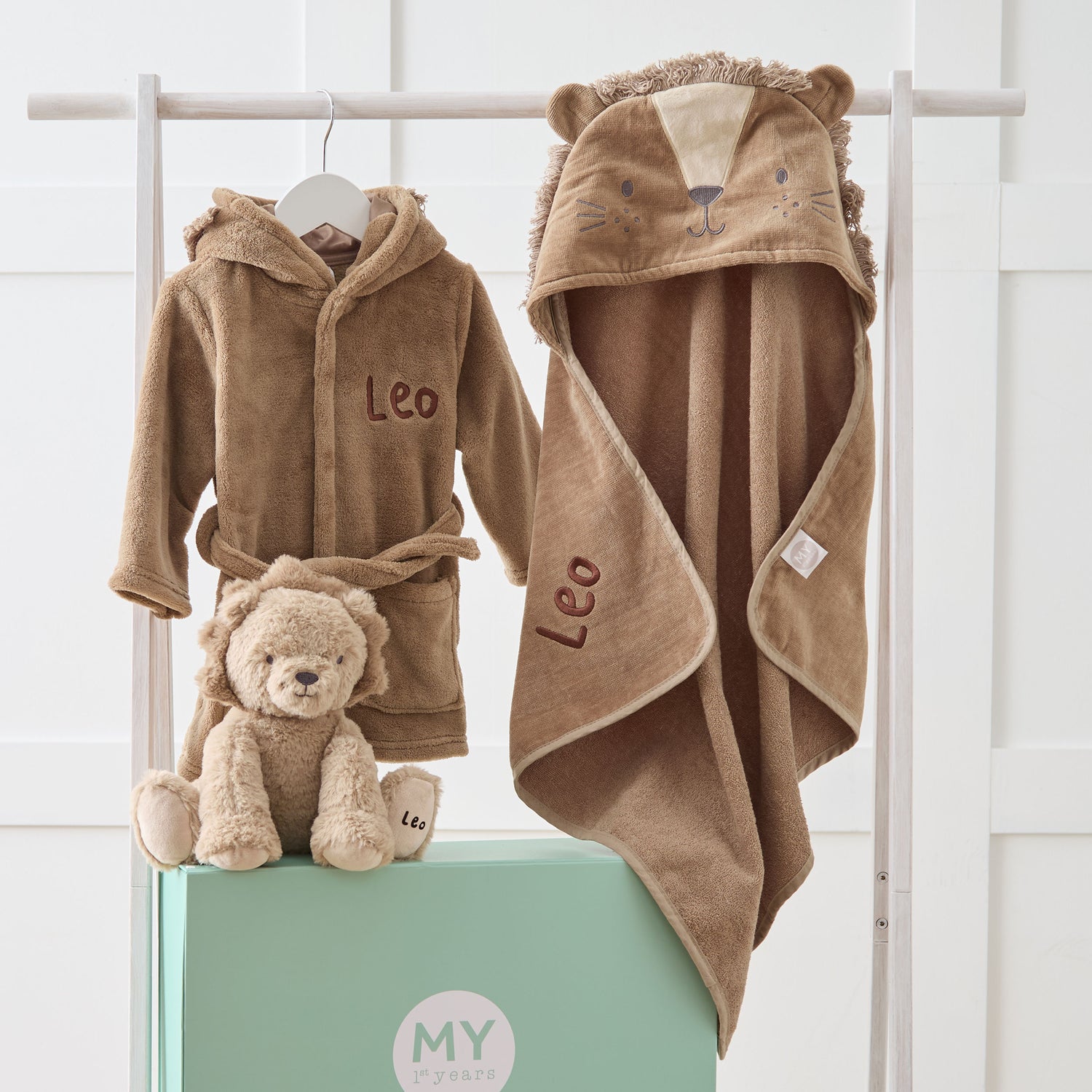Personalised Lion Splash, Snuggle and Cuddle Set