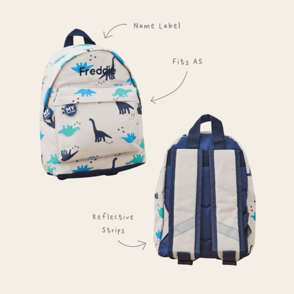 Personalised Dinosaur Print Classic Mini Backpack