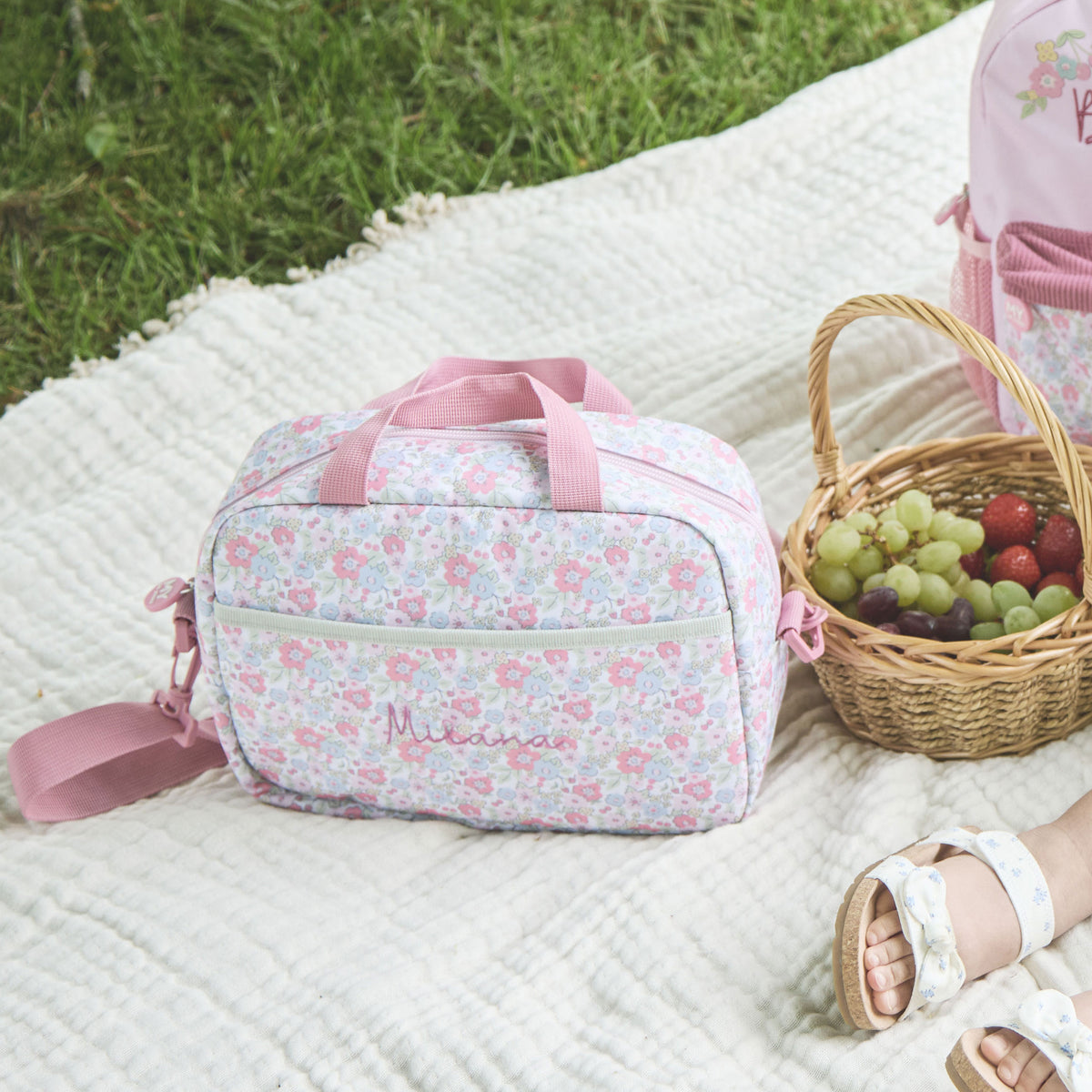 Personalised Cottage Ditsy Boxy Lunchbag
