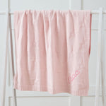 Personalized Pink Star Jacquard Baby Blanket