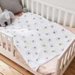 Personalized Grey Elephant Fleece Blanket 