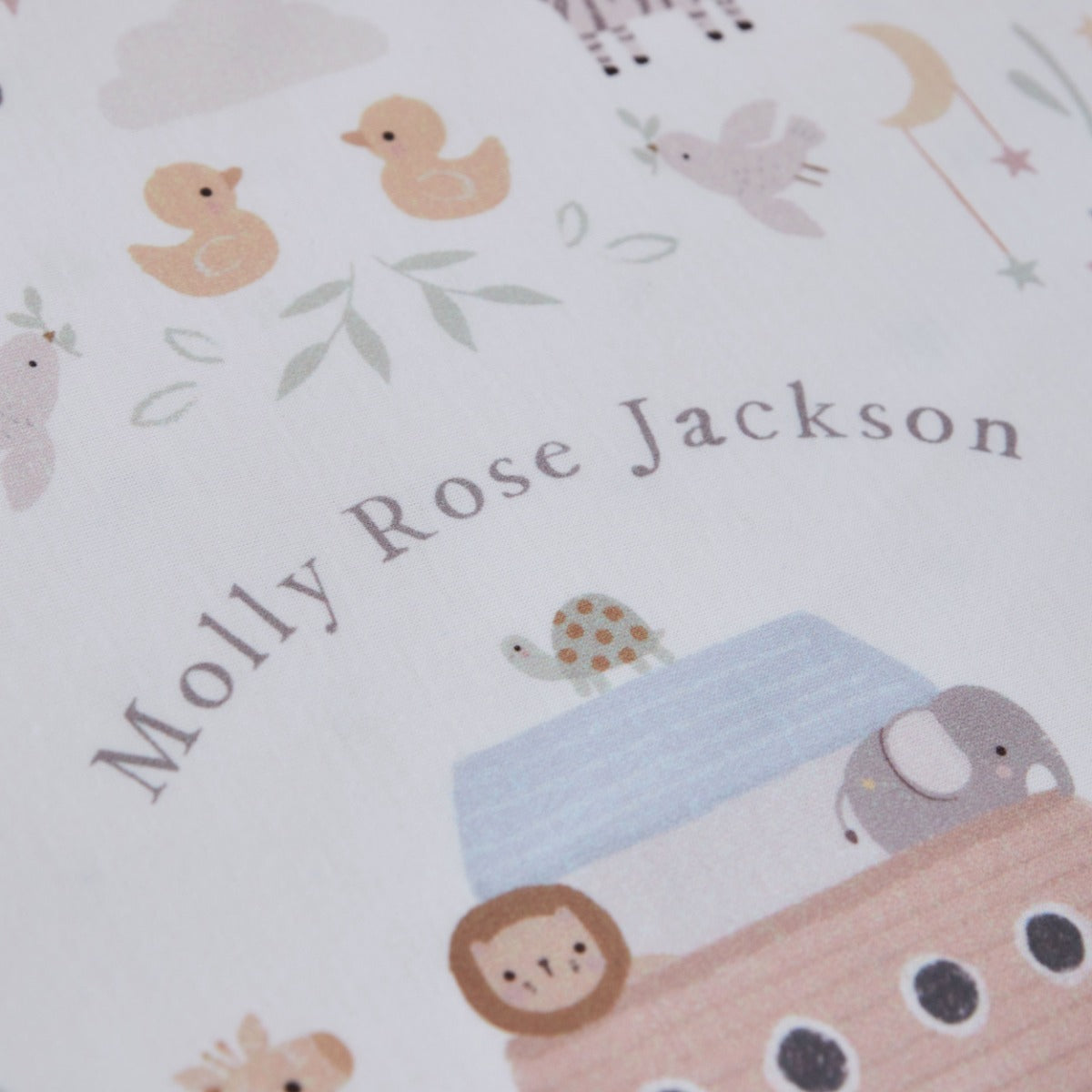 Personalized Noah's Ark Christening Baptism Jersey Blanket