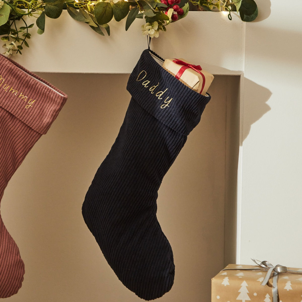 Personalised Navy Cord Stocking