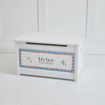 Personalised Little Town White Wooden Toy Chest FSC®