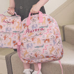 Personalised Pink Floral Safari Medium Backpack