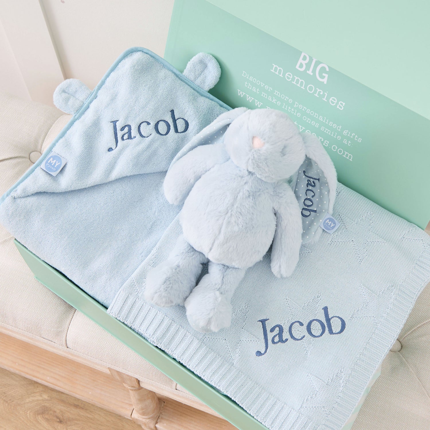 Personalised New Baby Essentials Gift Set - Blue