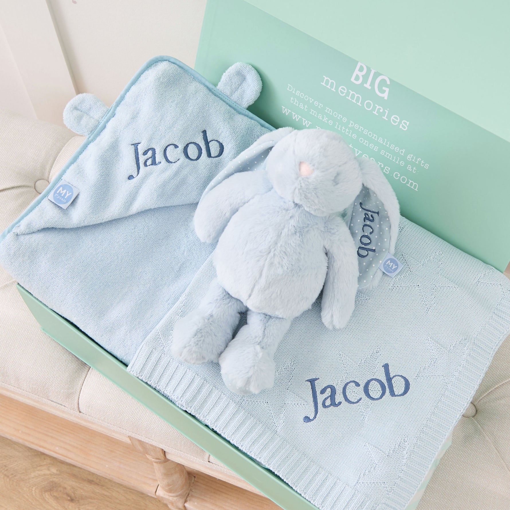 Personalised New Baby Essentials Gift Set - Blue