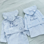 Blue Star Sibling Fleece Robe Gift Set