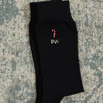 Personalised Candy Cane Black Socks