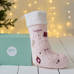 Personalised Medium Pink Christmas Gift Stocking