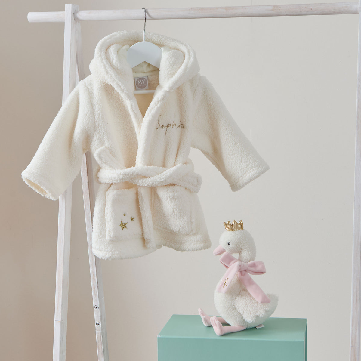 Personalised Swan Snuggle and Cuddle Gift Set