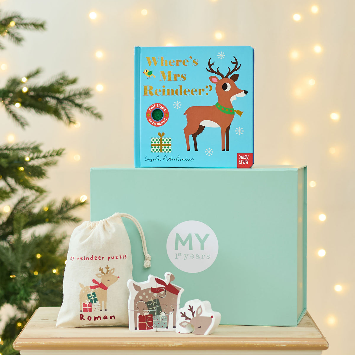 Personalised Reindeer Read & Play Gift Set