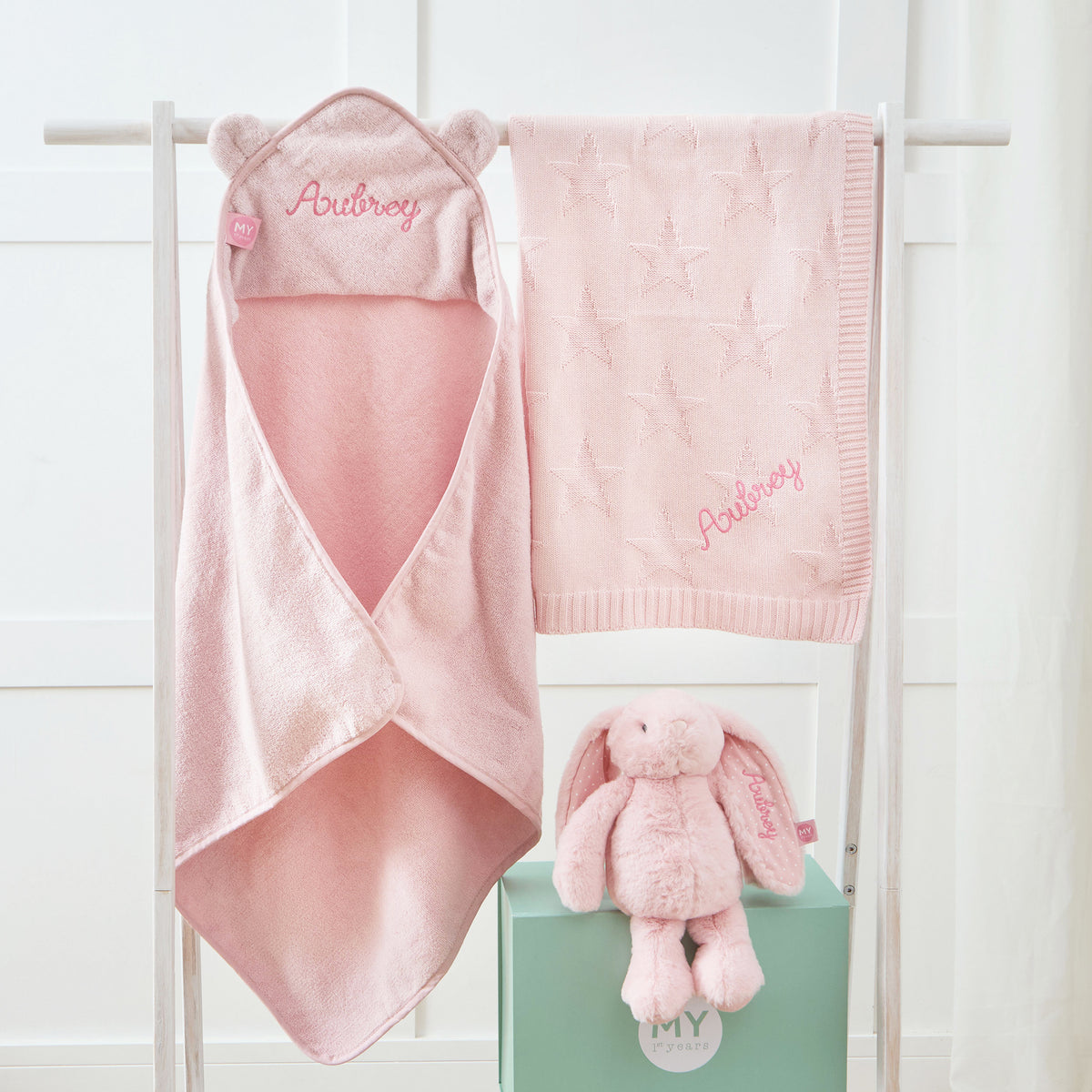 Personalised New Baby Essentials Gift Set - Pink
