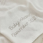 Personalized Ivory Cellular Baby Blanket