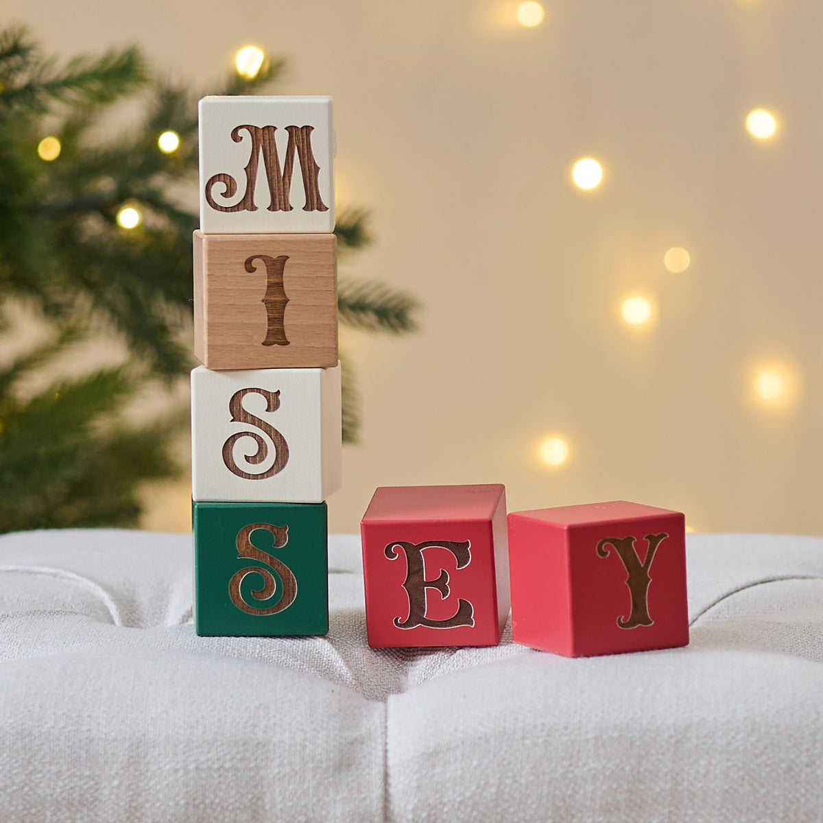 Personalised Christmas Baby Name Blocks