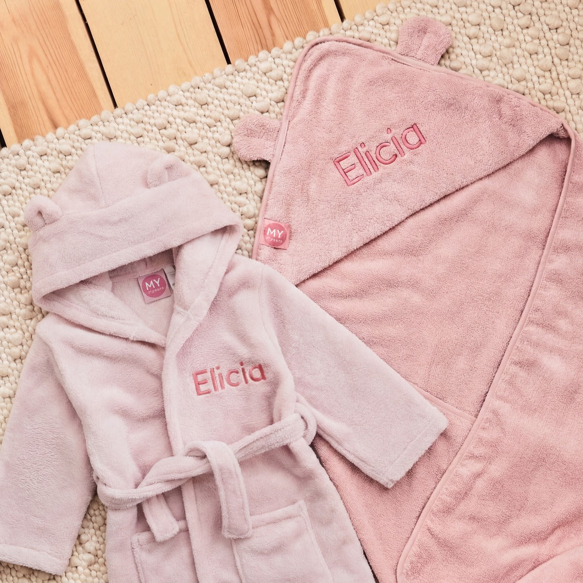 Personalized Pink Towel Gift Set