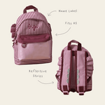 Personalised Pink and Burgundy Stripe Classic Mini Backpack