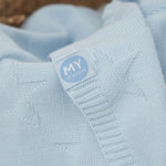 Personalized One More to Adore Light Blue Jacquard Blanket