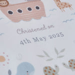Personalized Noah's Ark Christening Baptism Jersey Blanket