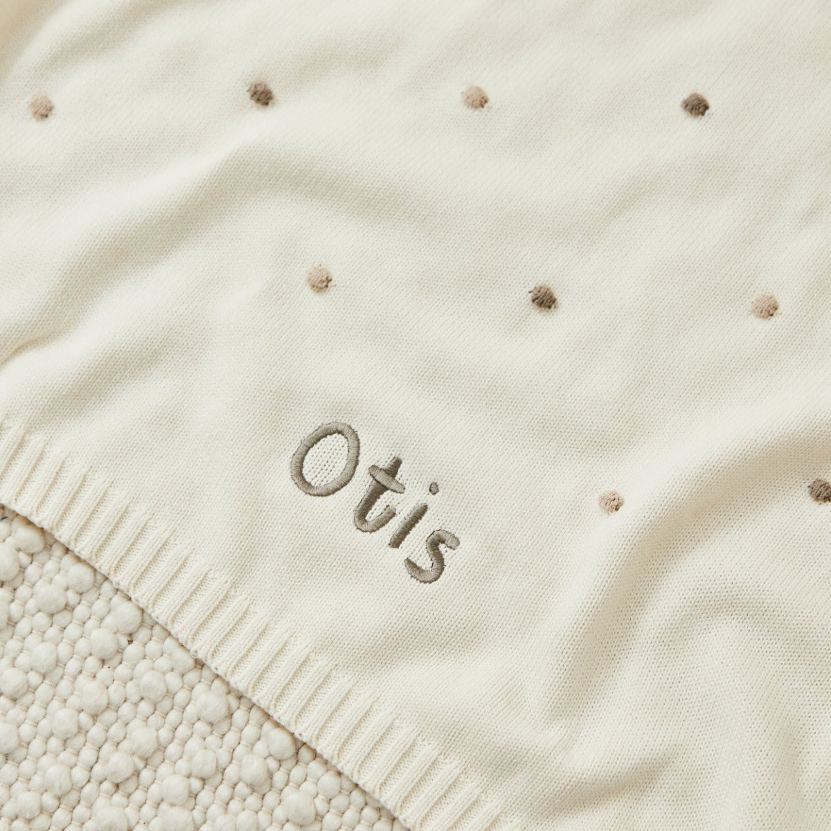 Personalized Neutral Spot Bobble Blanket