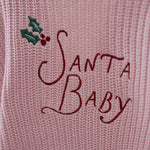Personalised Santa Baby Pink Cardigan