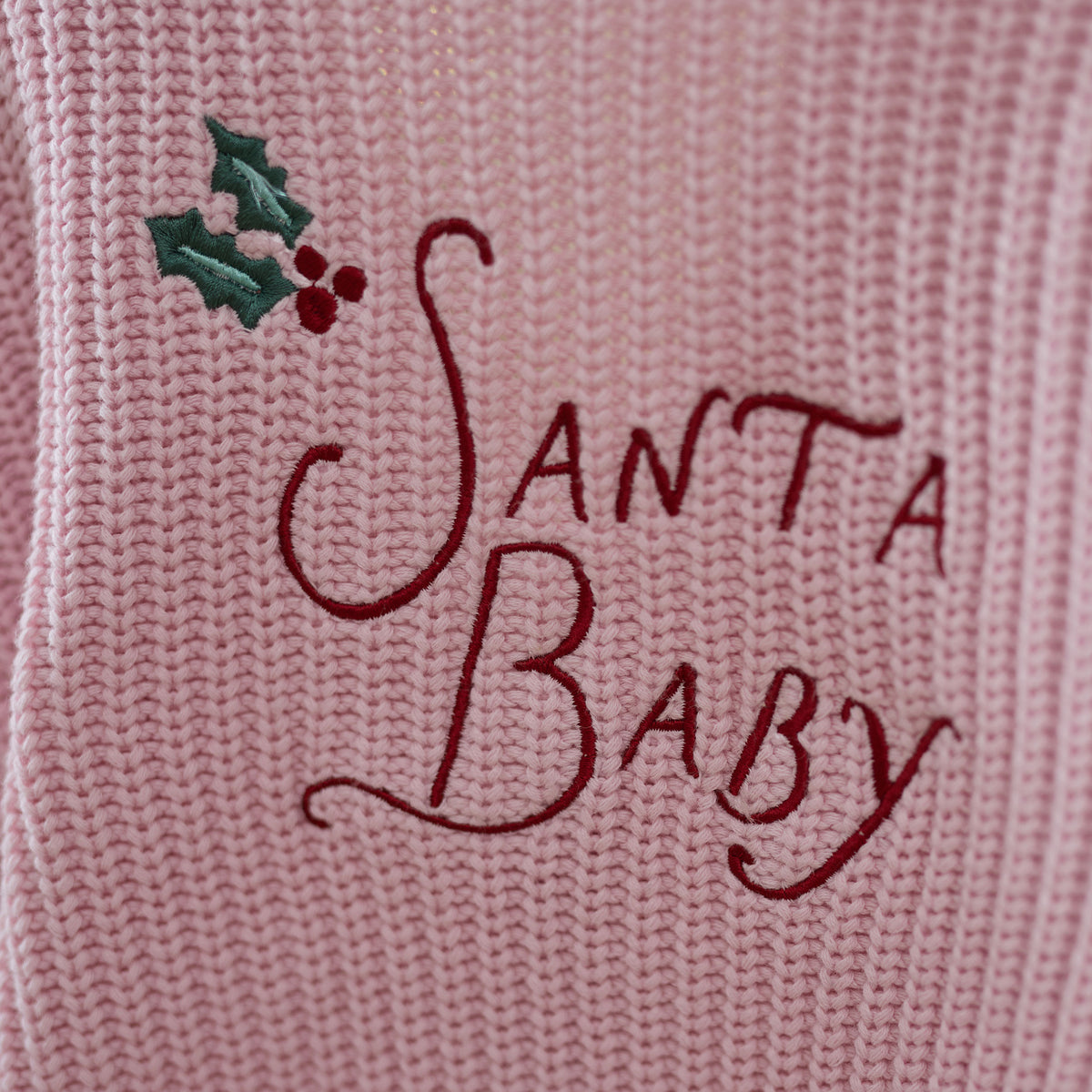 Personalised Santa Baby Pink Cardigan