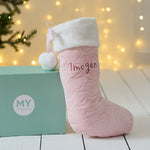 Personalised Small Name Pink Velvet Gift Stocking