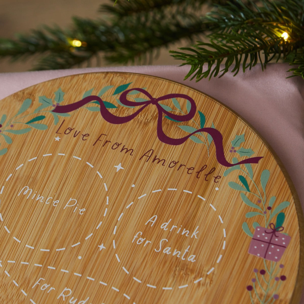 Personalised Pink Christmas Santa Platter